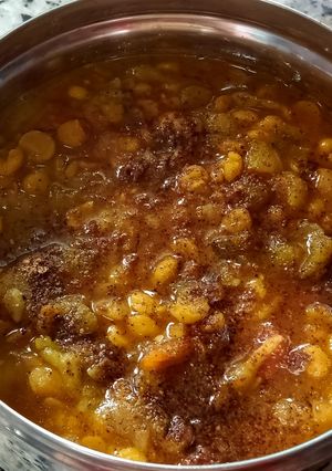 A picture of Dal turai (Ridge gourd with chana Dal).