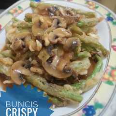 A picture of Buncis crispy saus jamur lada hitam.