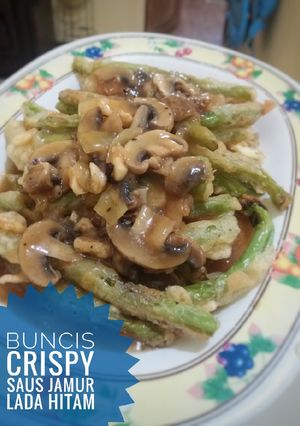 Foto resep Buncis crispy saus jamur lada hitam