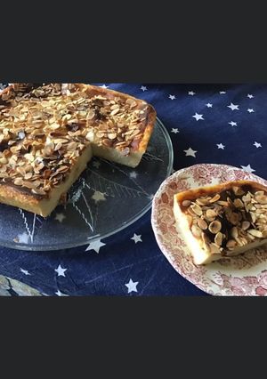 Une photo de Flan au chocolat blanc et amandes