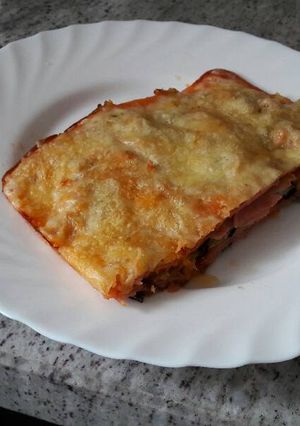 Una foto de Pastel de berenjenas sabor pizza