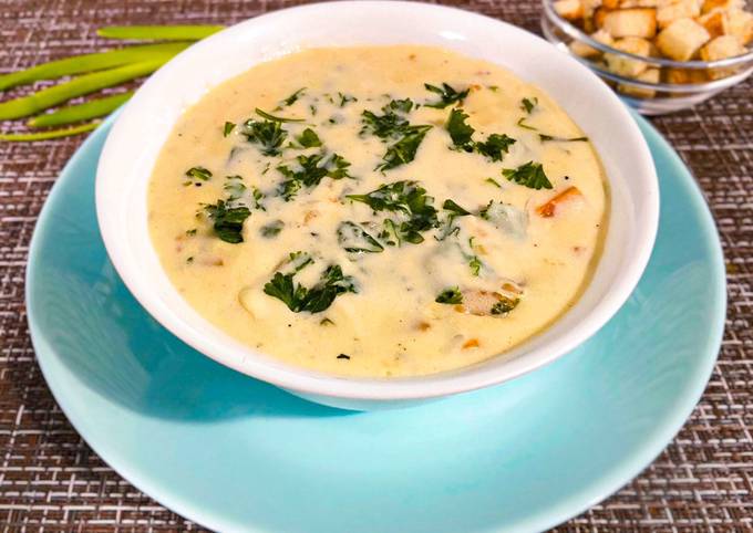 Клэм-чаудер - американский суп из морепродуктов