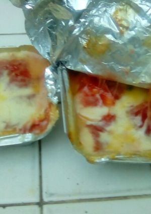 Una foto de Postre de Plátano con queso y bocadillo