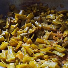 A picture of No onion no garlic | simple cluster beans sabji | cluster beans fry.