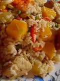 Arroz con pollo y auyama (calabaza)