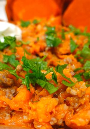 Una foto de Espectacular boniato al horno con relleno y sin relleno // Sweet potato