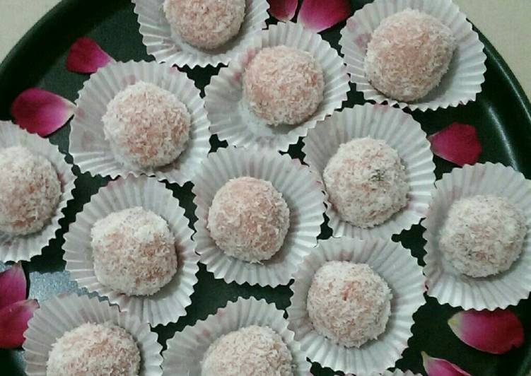 Rose coconut laddu
