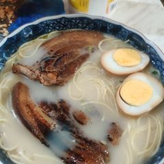 A picture of Torched Chashu (チャーシュー) and Aji Tamago (味卵).