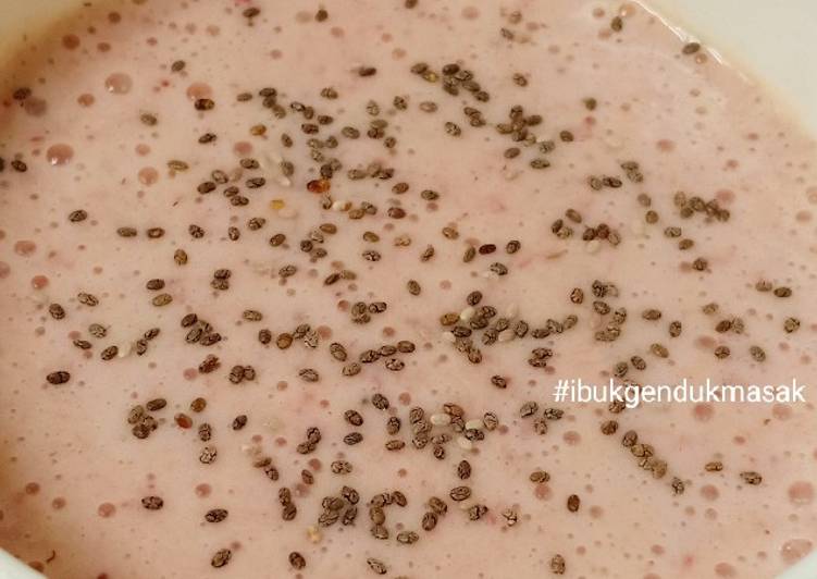 Resep Smoothies Bowl (Oat+Banana+Strawberry) Anti Gagal