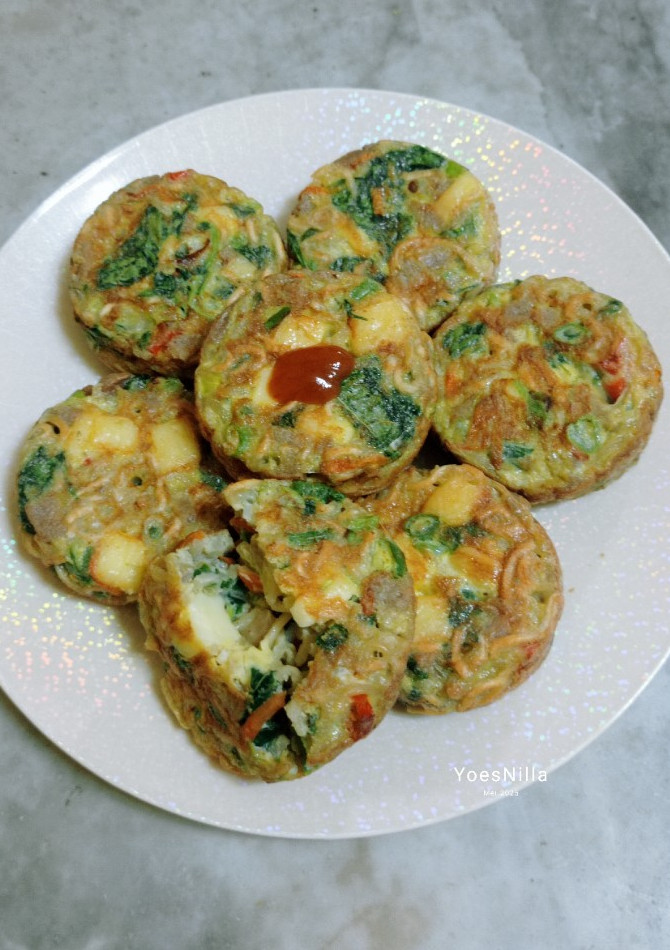 Foto resep Martabak Mie Bayam Keju