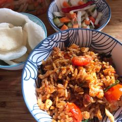 My version of Indonesian Nasi Goreng A picture of My version of Indonesian Nasi Goreng.