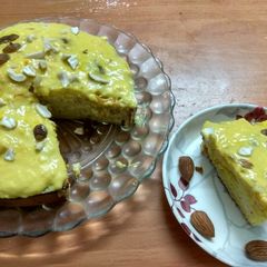 A picture of Kesar Malai milk cake.