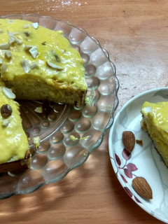 A picture of Kesar Malai milk cake.
