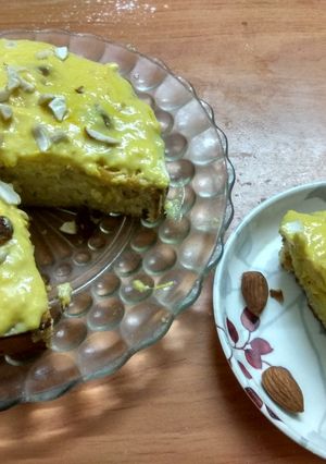 A picture of Kesar Malai milk cake.