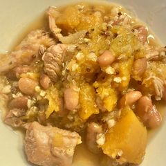 A picture of Butternut Squash and Chicken Stew.