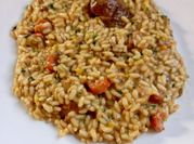 Una foto di risotto ai porri