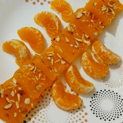 A picture of Orange Halwa Barfi.