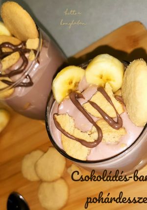 Csokoládés-banános pohárkrém 🍫🍌🍨 - cukormentes recept fotója