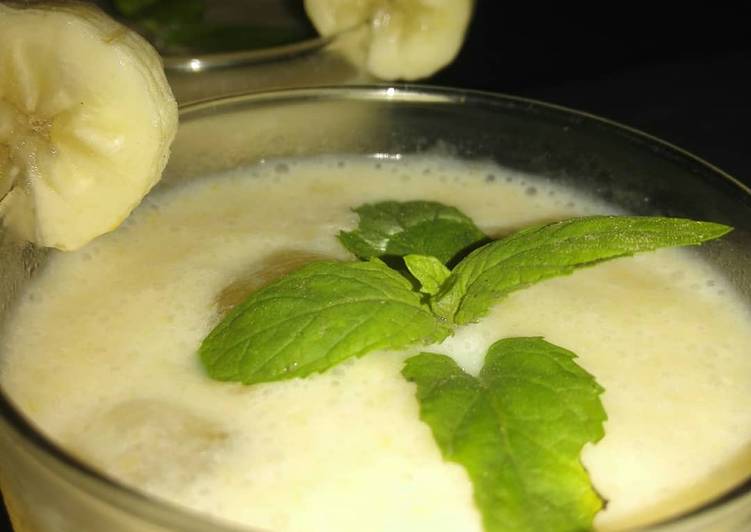 Steps to Prepare Super Quick Homemade Mint banana milkshake
