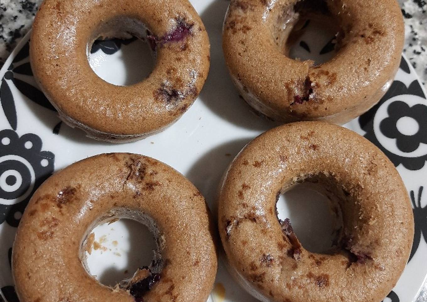 Donuts sin azúcar con arándanos