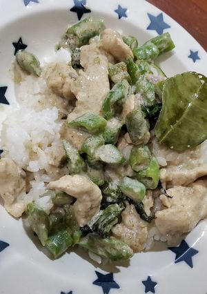 綠咖哩雞/斑蘭香米飯 的食譜成品照片