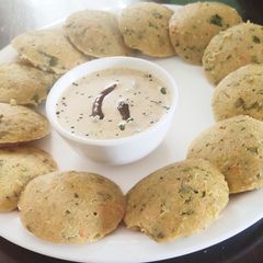 A picture of Vegetable oats idli.