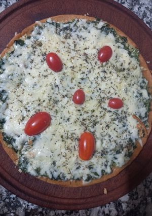 Una foto de Fainá Gratinada con Mozzarella y Espinaca