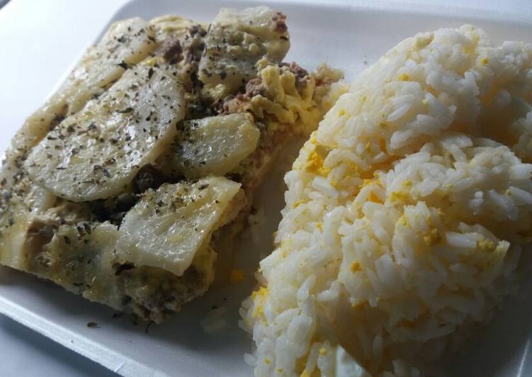 Pastel de papas, carne picada y mozzarella