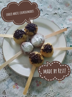 Foto resep Choco white loukoumades (donat yunani)😋🍩