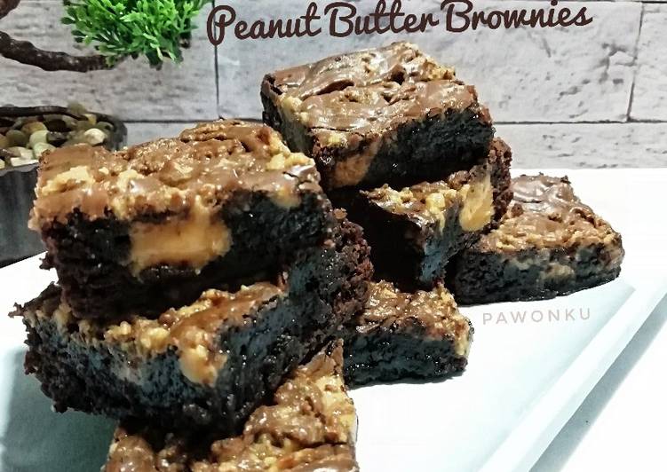Resep 548. Peanut Butter Brownies (satu telur), Menggugah Selera