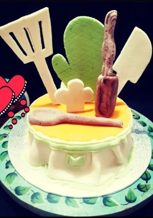 A picture of Mayo Malt Chocolate Cake (Kitchen Themed).