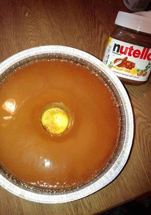 Una foto de Flan de nutella