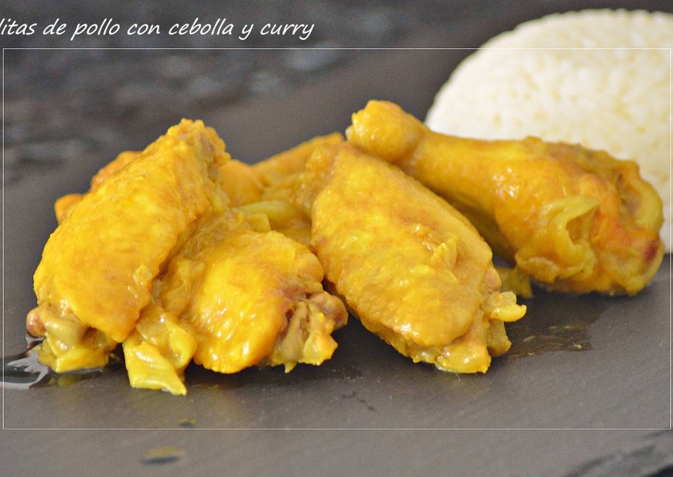 Alitas de pollo con cebolleta y curry (Thermomix)