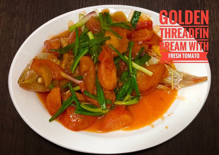 Cara Membuat Golden Threadfin Bream With Fresh Tomato, Lezat