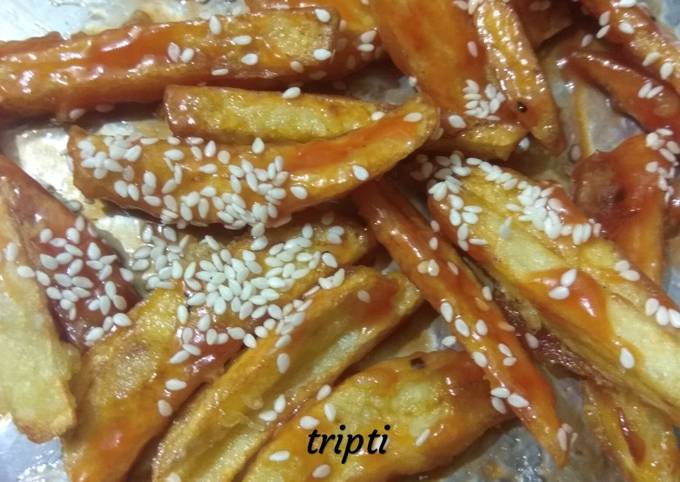 Recipe of Homemade Crispy honey chilli potato
