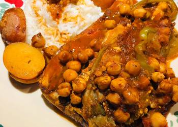 Easiest Way to Cook Perfect Roasted Eggplant  with Chick Peas