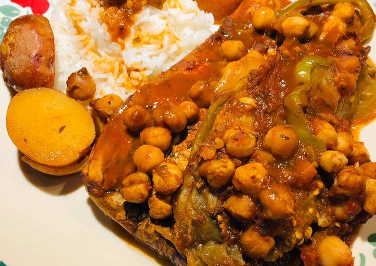 Roasted Eggplant �?� with Chick Peas