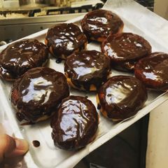 A picture of Chocolate Filled Doughnuts.