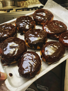 A picture of Chocolate Filled Doughnuts.