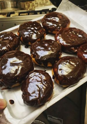 A picture of Chocolate Filled Doughnuts.