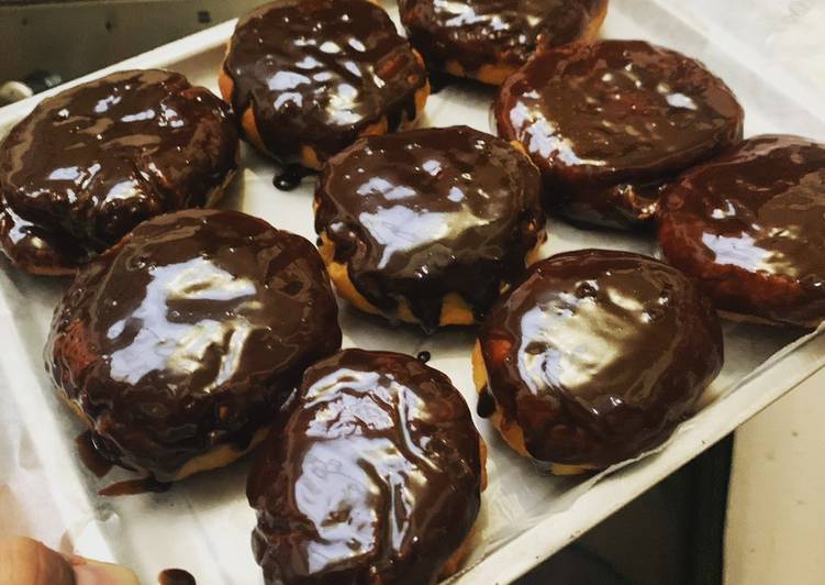 Steps to Cook Super Quick Chocolate Filled Doughnuts