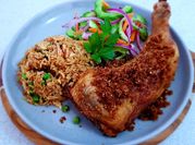A picture of skillet fried chicken