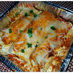 A picture of Chicken Sausage Enchiladas.