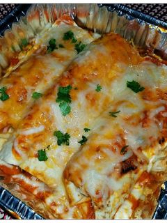 A picture of Chicken Sausage Enchiladas.