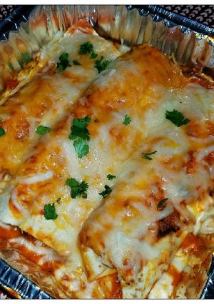 A picture of Chicken Sausage Enchiladas.