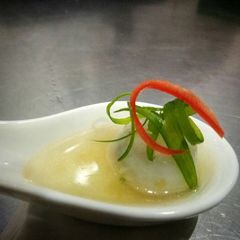 A picture of Glutenous Rice Dumpling in Asian Clear Broth..