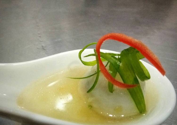 Glutenous Rice Dumpling in Asian Clear Broth.