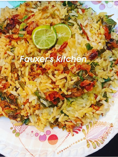 A picture of Minced meat Biryani.