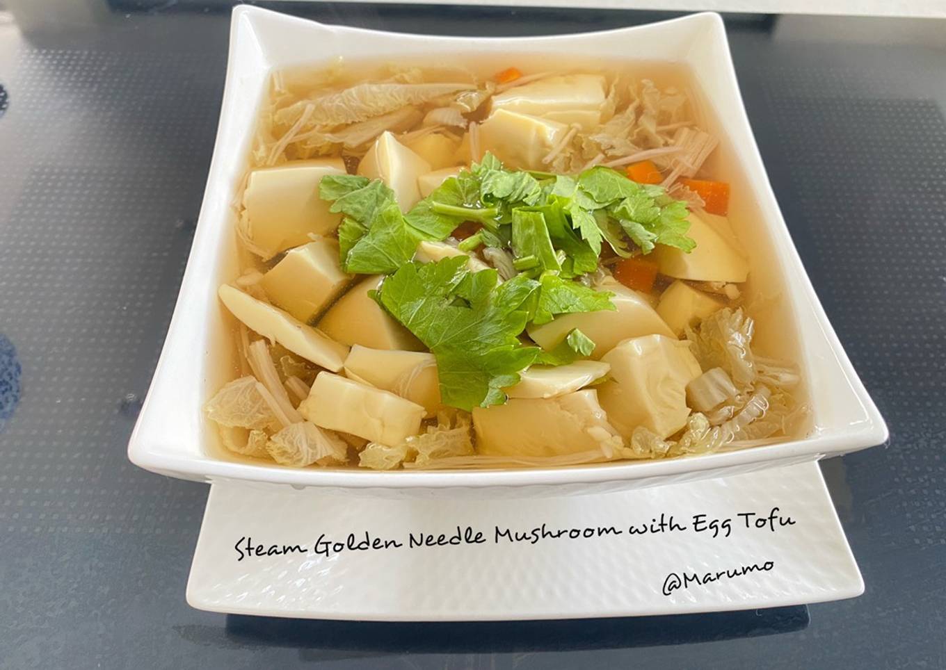How to Prepare Any-night-of-the-week Steam Golden Needle Mushroom with
Egg Tofu