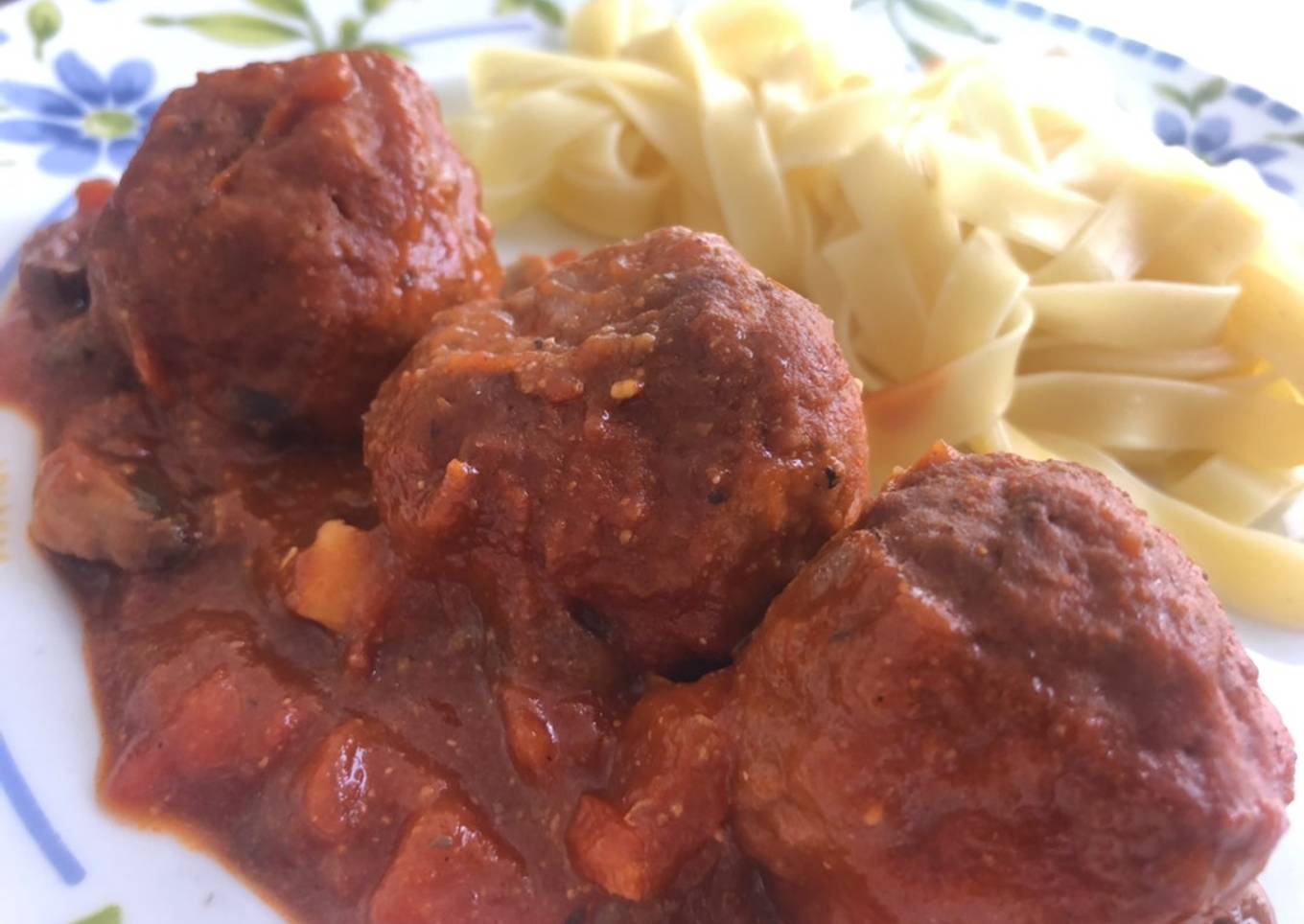 Albóndigas de pavo con tagliatelle
